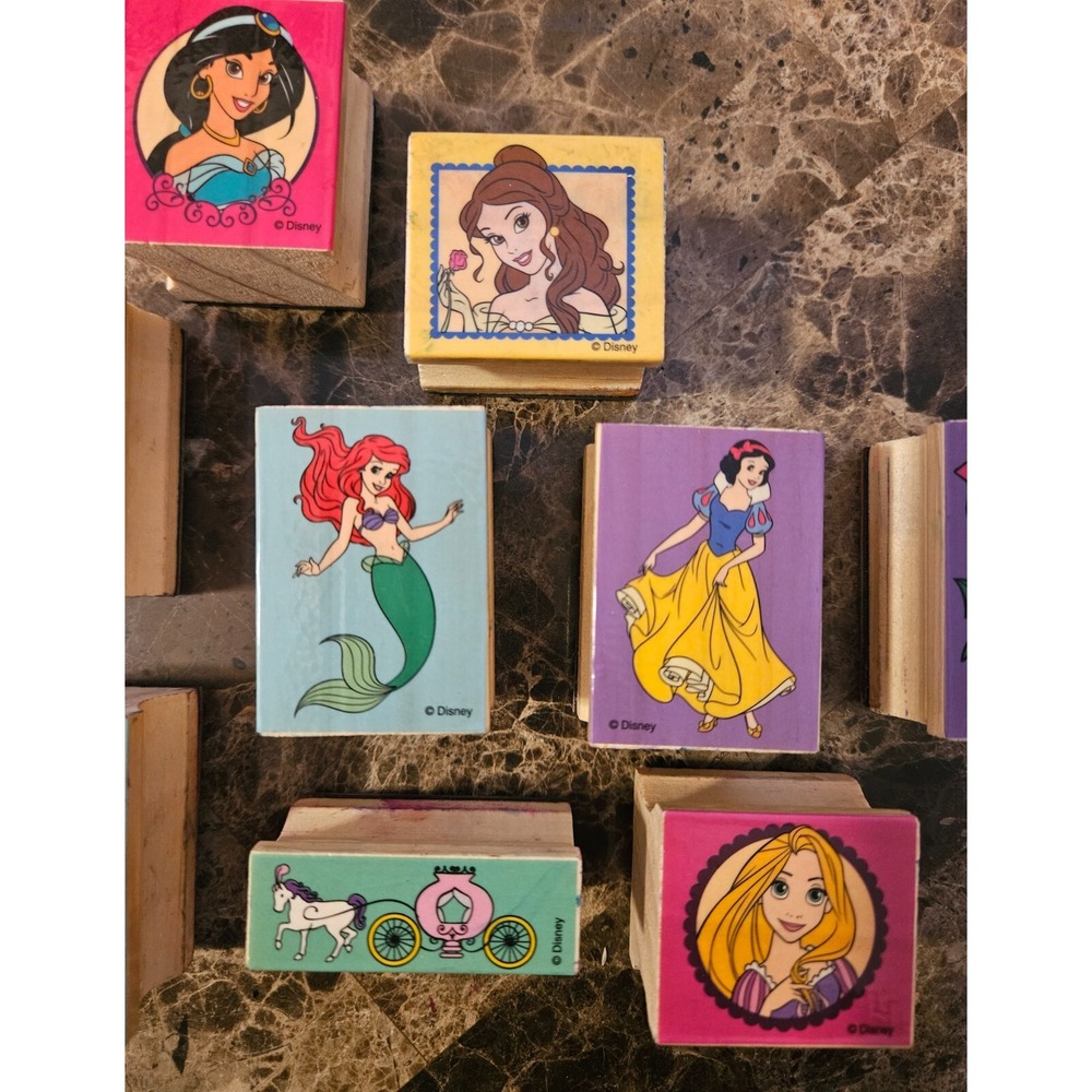 Wooden Disney Princess Rubber Stamps: Melissa & Doug Lot of‎ 9 - Picture 5 of 10